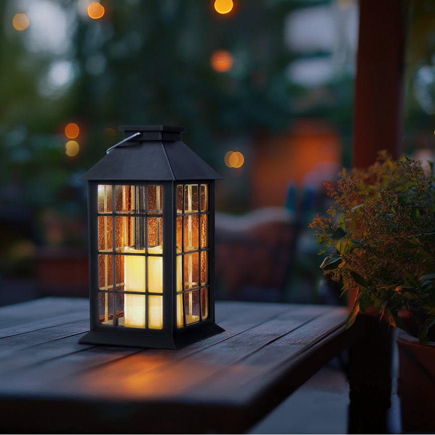 LED Solar pendant light LED/0,02W/1,2V 2700K IP44 black