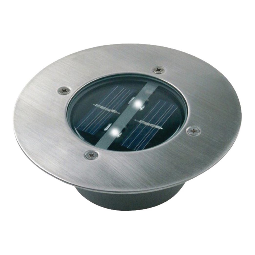 LED Solar recessed light with sensor LED/0,12W/2xAAA IP67 stainless steel ring