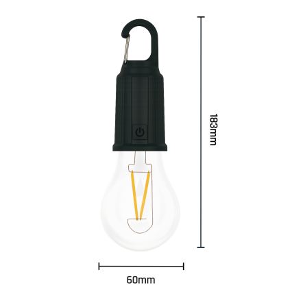 LED Solar Rechargeable Lantern LUMINA LUMO LED/USB 300 mAh, Black