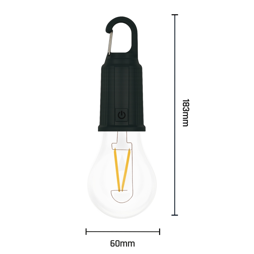 LED Solar Rechargeable Lantern LUMINA LUMO LED/USB 300 mAh, Black