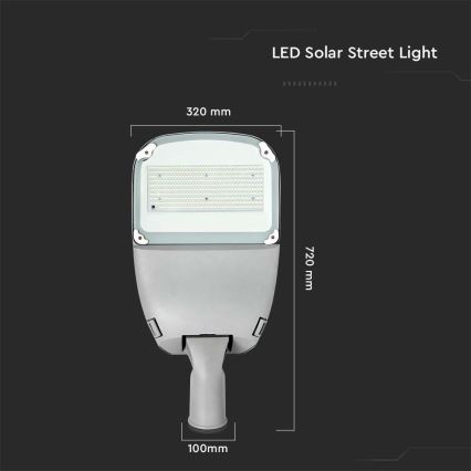 LED Dimmable solar street lamp SAMSUNG CHIP LED/50W/6,4V 4000K IP65 + remote control