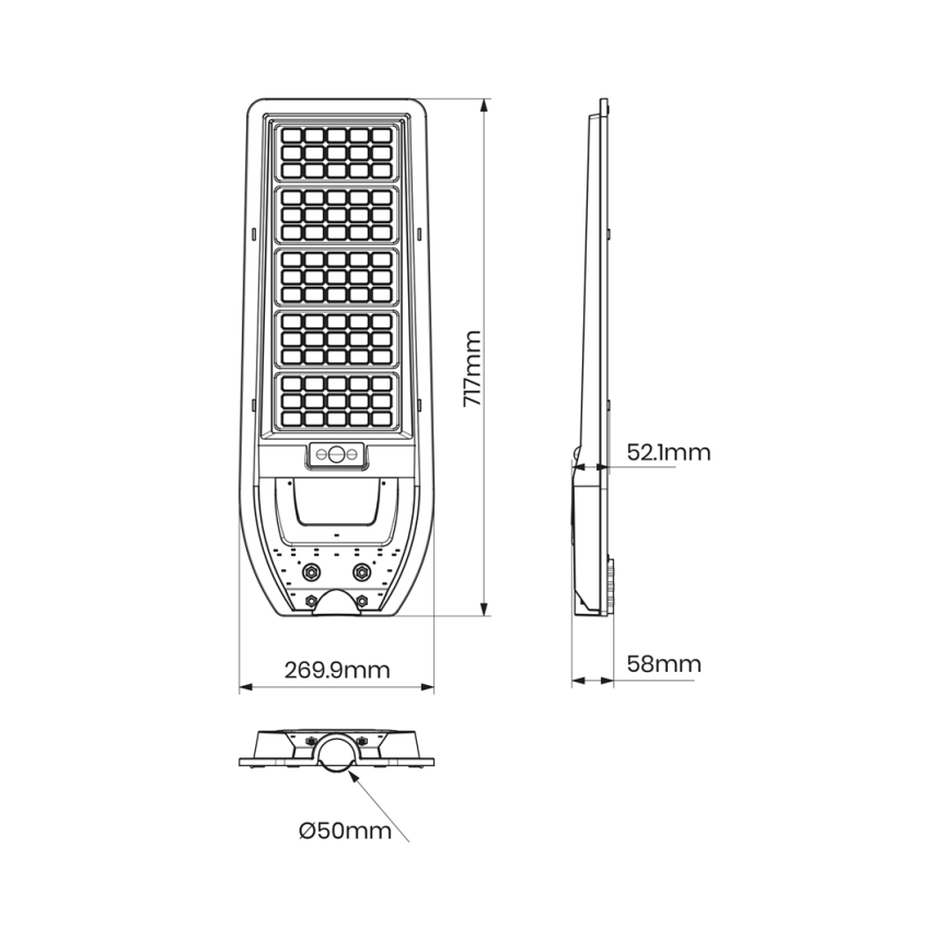 LED Solar street lamp VIA 200W/20000 mAh 3,2V 6000K IP54 + remote control