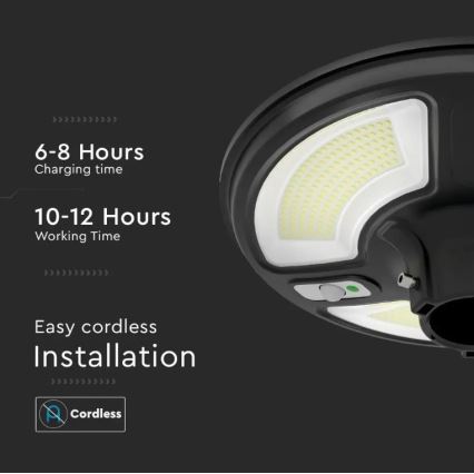 LED Solar street lamp with a sensor LED/10W/3,2V 6500K IP65 + remote control