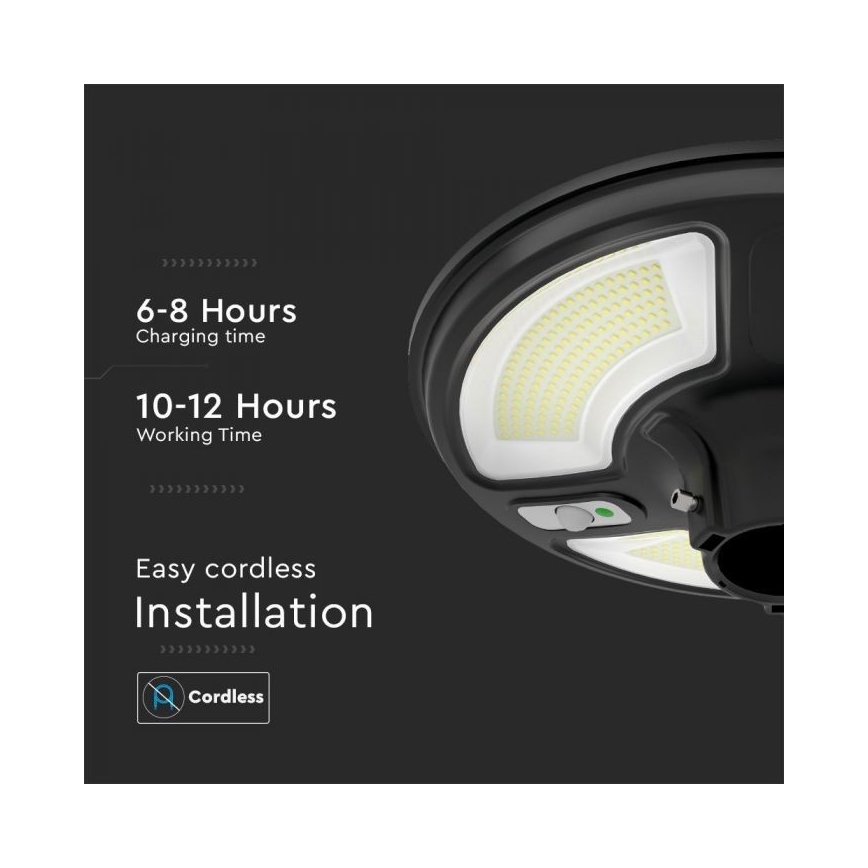 LED Solar street lamp with a sensor LED/10W/3,2V IP65 4000K + remote control