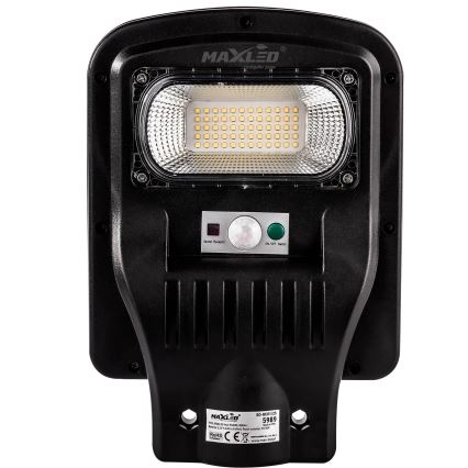 LED Dimmable solar street lamp with sensor LED/150W/6V 6500K IP65 black + remote control