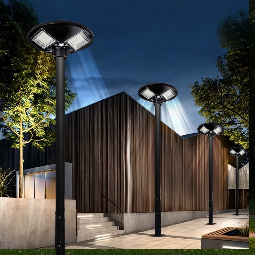 LED Dimmable solar street lamp with sensor LED/15W/6V 11000 mAh 6500K IP65 black + remote control