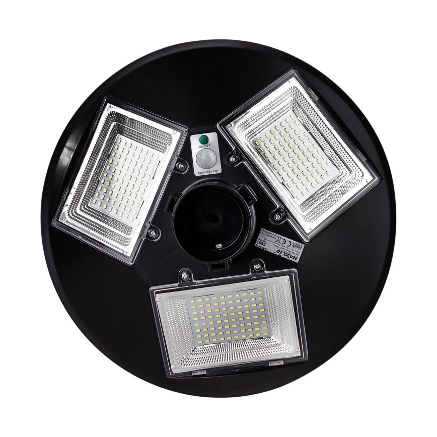LED Dimmable solar street lamp with sensor LED/15W/6V 11000 mAh 6500K IP65 black + remote control