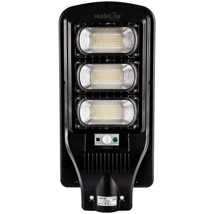 LED Dimmable solar street lamp with sensor LED/180W/6V 11000 mAh 6500K IP65 black + remote control
