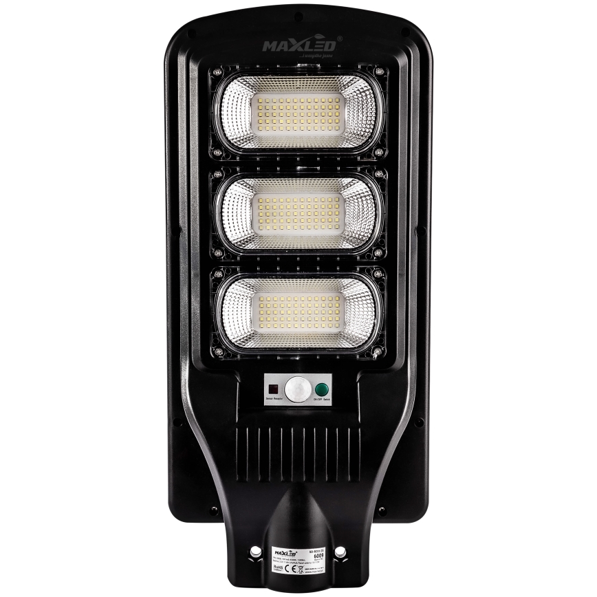 LED Dimmable solar street lamp with sensor LED/180W/6V 11000 mAh 6500K IP65 black + remote control