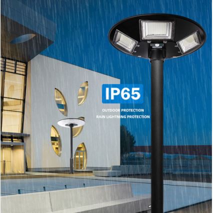 LED Dimmable solar street lamp with sensor LED/22W/6V 18000 mAh 6500K IP65 black + remote control