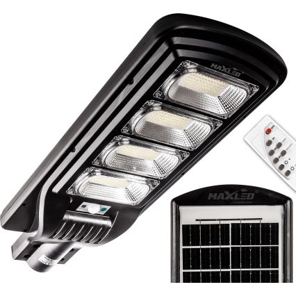 LED Dimmable solar street lamp with sensor LED/240W/6V 6500K IP65 black + remote control