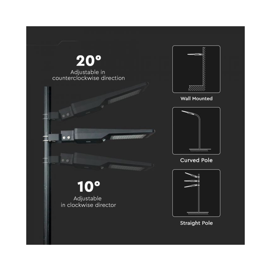 LED Solar street lamp with a sensor LED/40W/9,6V IP65 4000K + remote control