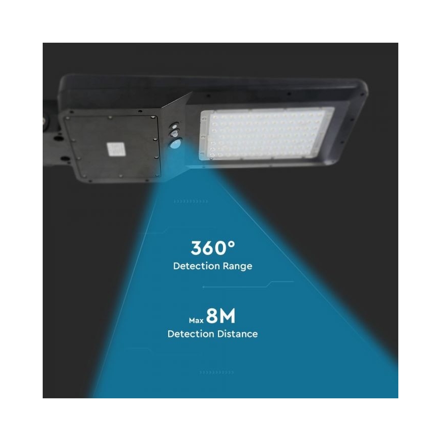 LED Solar street lamp with a sensor LED/40W/9,6V IP65 6000K + remote control