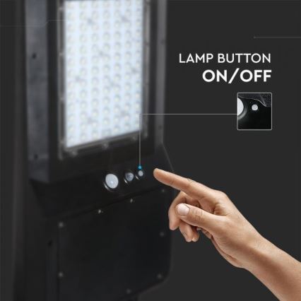 LED Solar street lamp with a sensor LED/40W/9,6V IP65 6000K + remote control