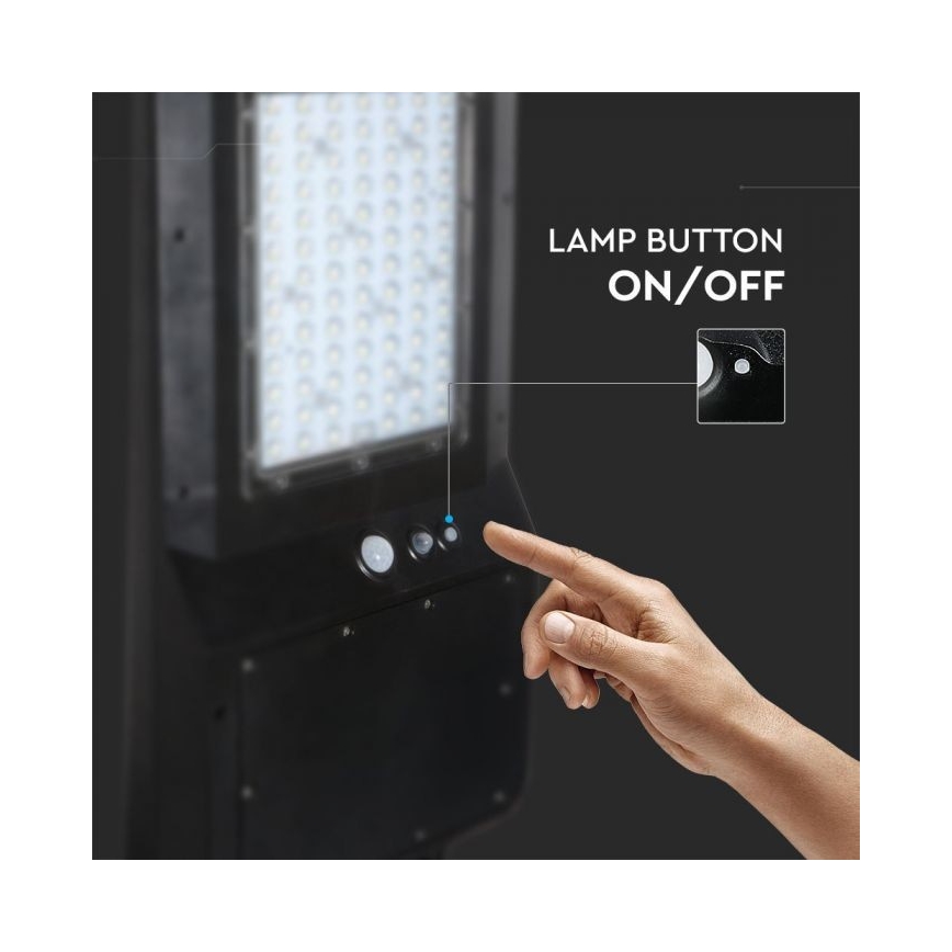 LED Solar street lamp with a sensor LED/40W/9,6V IP65 6000K + remote control