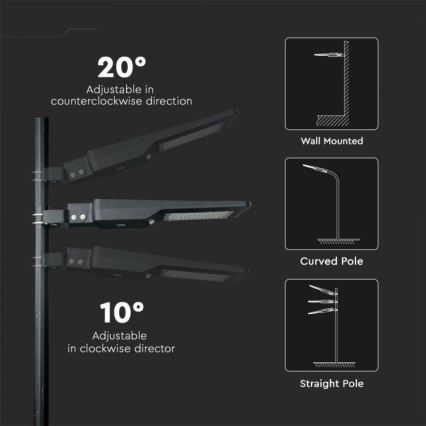 LED Solar street lamp with a sensor LED/40W/9,6V IP65 6000K + remote control
