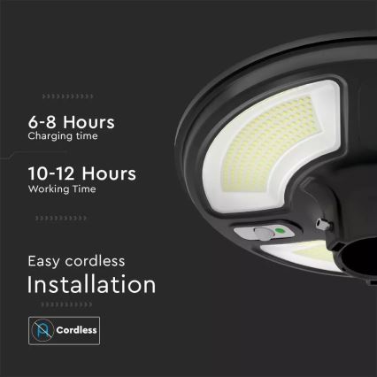 LED Solar street lamp with a sensor LED/7,5W/3,2V IP65 4000K + remote control