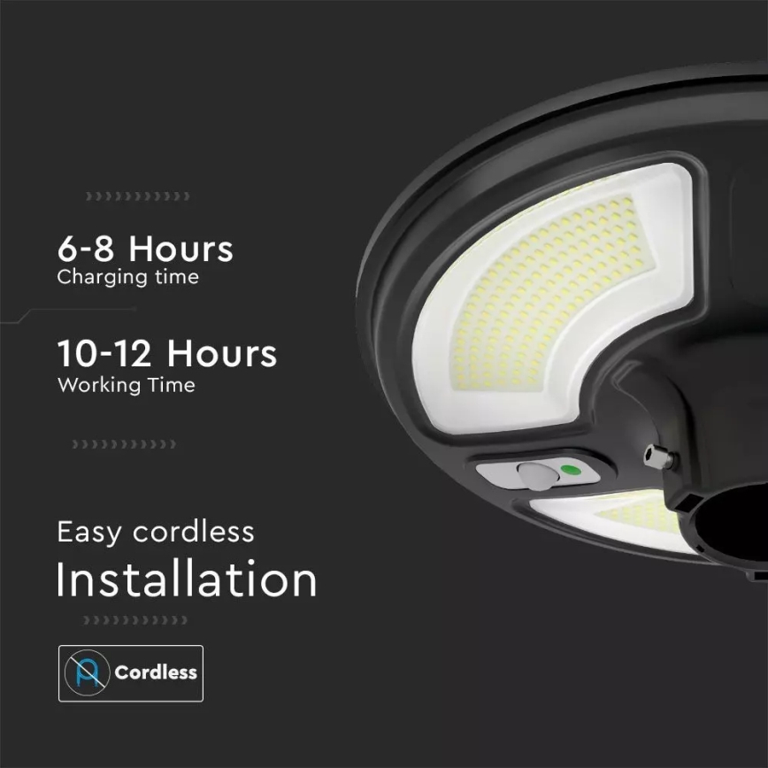 LED Solar street lamp with a sensor LED/7,5W/3,2V IP65 4000K + remote control