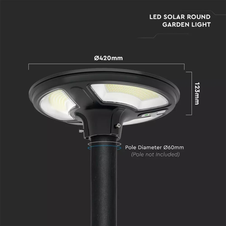 LED Solar street lamp with a sensor LED/7,5W/3,2V IP65 4000K + remote control