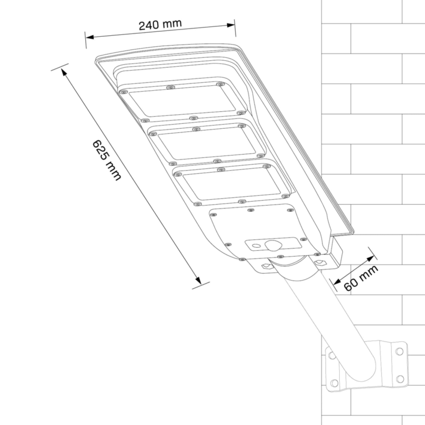 LED Solar street lamp with a sensor STREET LED/10W/3,2V IP65 + remote control