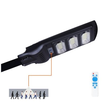 LED Dimmable solar street lamp with motion and dusk sensor URBI LED/8W/3,2V 6500K IP54 + remote control