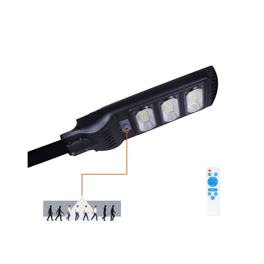 LED Dimmable solar street lamp with motion and dusk sensor URBI LED/8W/3,2V 6500K IP54 + remote control