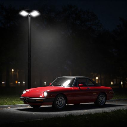 Dimmable LED Solar Street Light with Sensor LED/15W/6V 11000 mAh 6500K IP65 Black + Remote Control