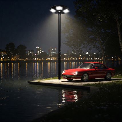 LED Dimmable Solar Street Light with Sensor LED/22W/6V 18000 mAh 6500K IP65 Black + Remote Control