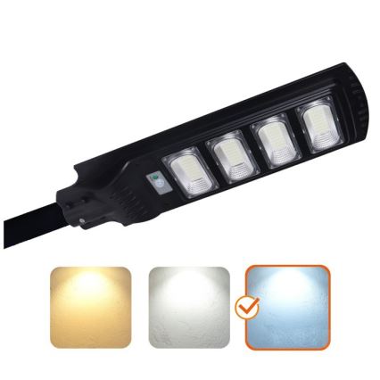 Dimmable LED solar street light with sensor URBI LED/11W/3,2V 6500K 15000 mAh IP54 + remote control