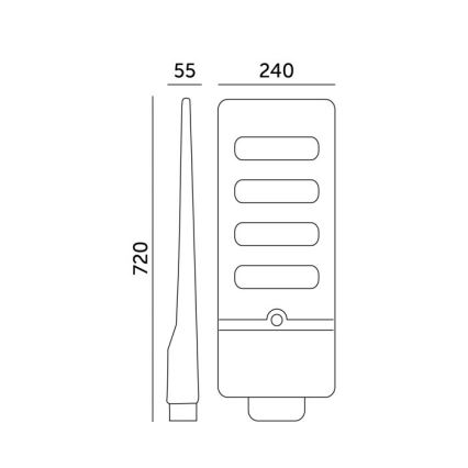 Dimmable LED solar street light with sensor URBI LED/11W/3,2V 6500K 15000 mAh IP54 + remote control