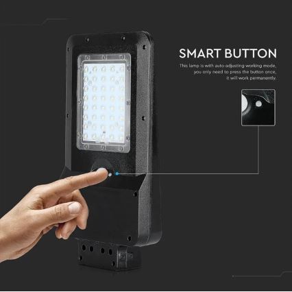 LED Solar Street Light with Sensor, 15W, 7.4V, 6000K, IP65, 5400 mAh