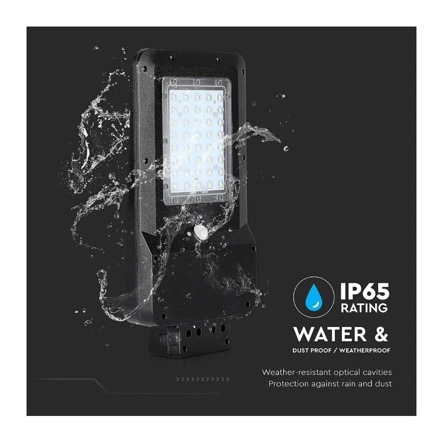 LED Solar Street Light with Sensor, 15W, 7.4V, 6000K, IP65, 5400 mAh