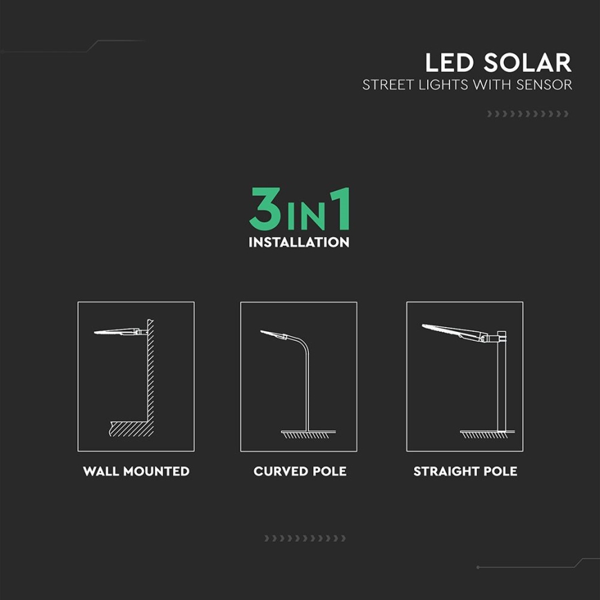LED Solar Street Light with Sensor LED/20W/7,4V IP65 5400 mAh