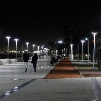 LED solar street lamp with sensor LUVIA LED/15W/3,2V 4000K IP54 5400 mAh + remote control