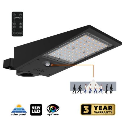 LED Dimmable Solar Street Light with Sensor STREET LED/30W/9,6V 3000/4000K 6000 mAh IP65 + Remote Control