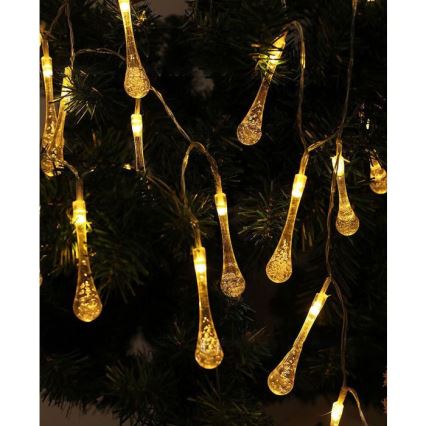 LED Solar String Lights with Dusk Sensor, 20× LEDs, 0.72 W / 1.2 V, 600 mAh Battery, 4.7 m Cable, IP44