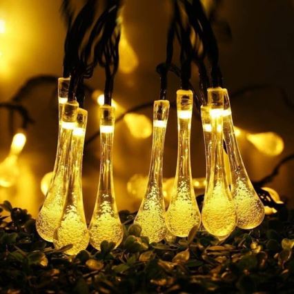 LED Solar String Lights with Dusk Sensor, 20× LEDs, 0.72 W / 1.2 V, 600 mAh Battery, 4.7 m Cable, IP44