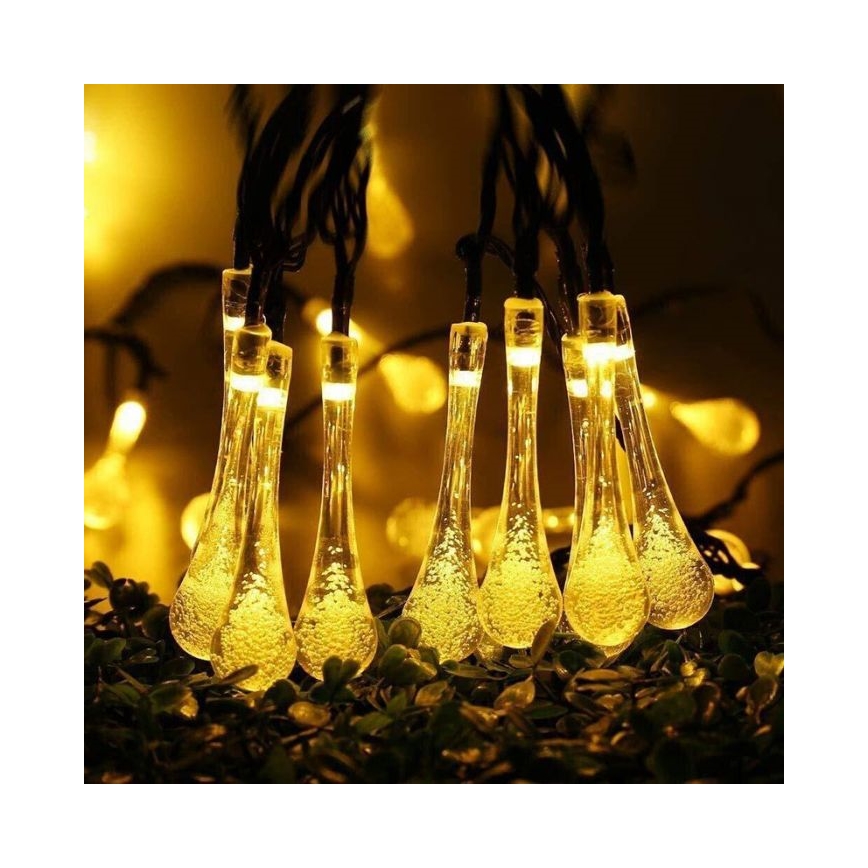 LED Solar String Lights with Dusk Sensor, 20× LEDs, 0.72 W / 1.2 V, 600 mAh Battery, 4.7 m Cable, IP44