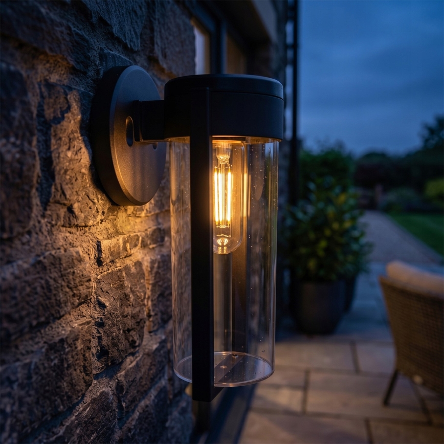 LED Solar wall lamp LED/1W/3.7V 500 mAh IP65 black
