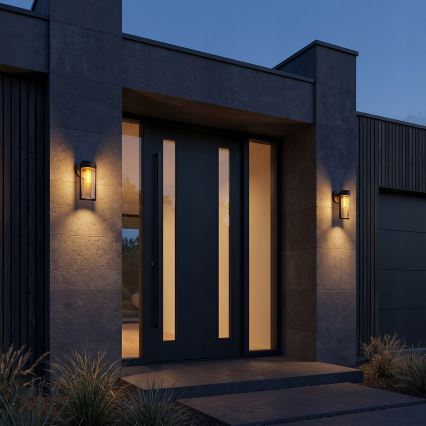 LED Solar wall lamp LED/1W/3.7V 500 mAh IP65 black