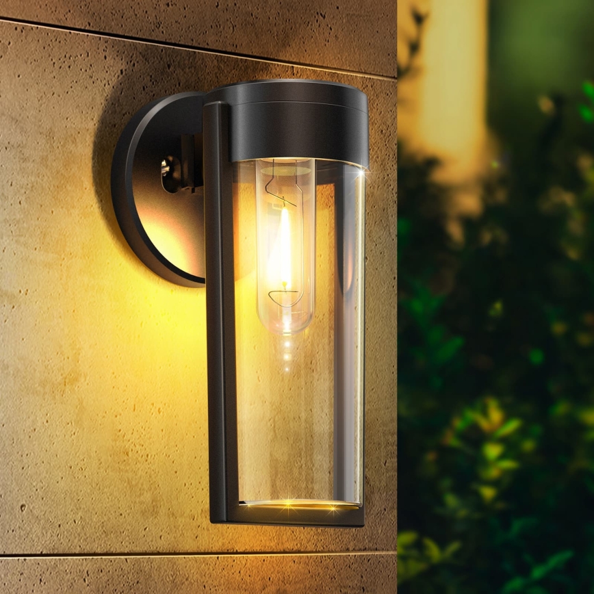 LED Solar wall lamp LED/1W/3.7V 500 mAh IP65 black