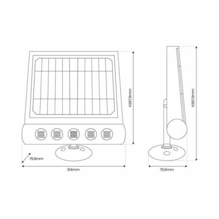 LED Solar wall lamp with a sensor LED/8W/3,7V 4000 mAh 4000K IP65
