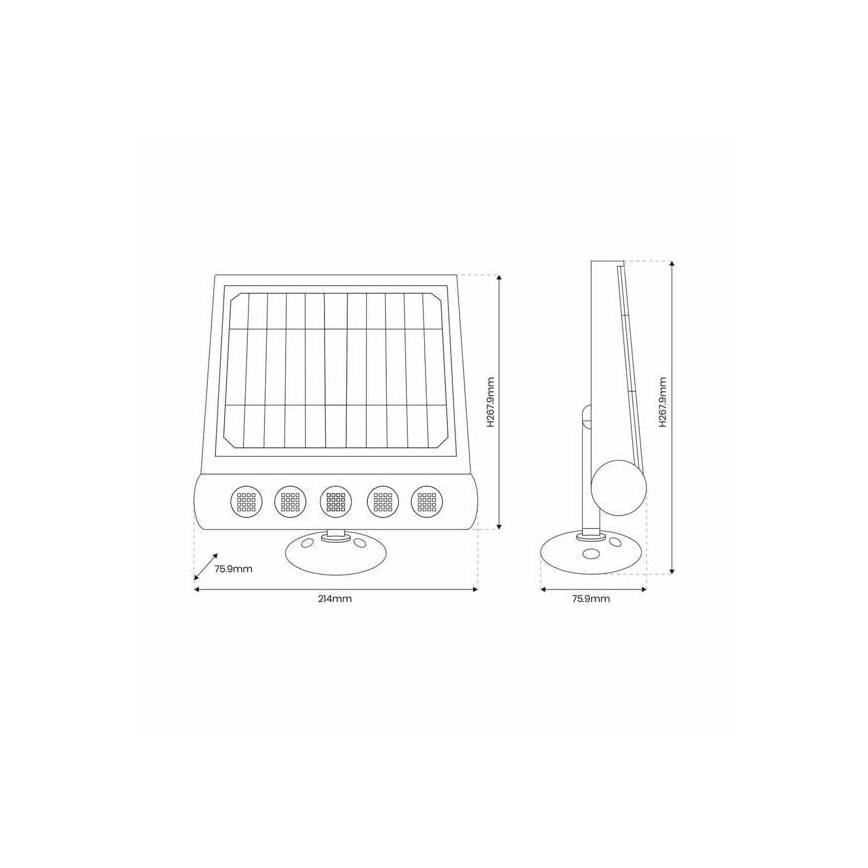 LED Solar wall lamp with a sensor LED/8W/3,7V 4000 mAh 4000K IP65