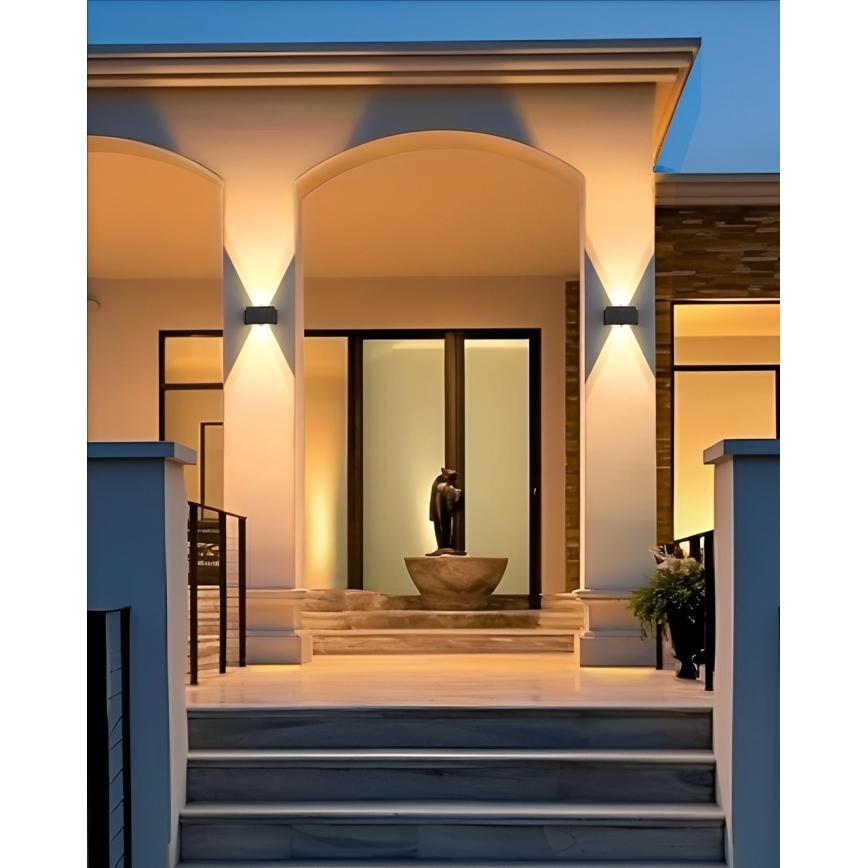 LED Solar wall light 4xLED/1,5W/3,7V 1500 mAh IP54 black
