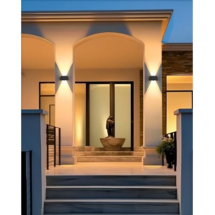 LED Solar wall light 4xLED/1,5W/3,7V IP54 black