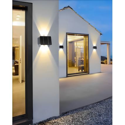 LED Solar wall light 4xLED/1,5W/3,7V IP54 black