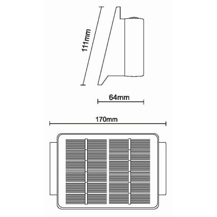 LED Solar wall light 4xLED/1,5W/3,7V IP54 black