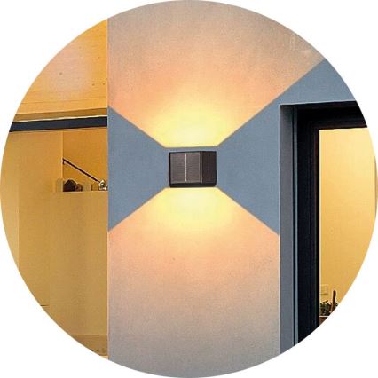LED Solar wall light CUBUS 2xLED/1,5W/3,7V 1500 mAh IP54
