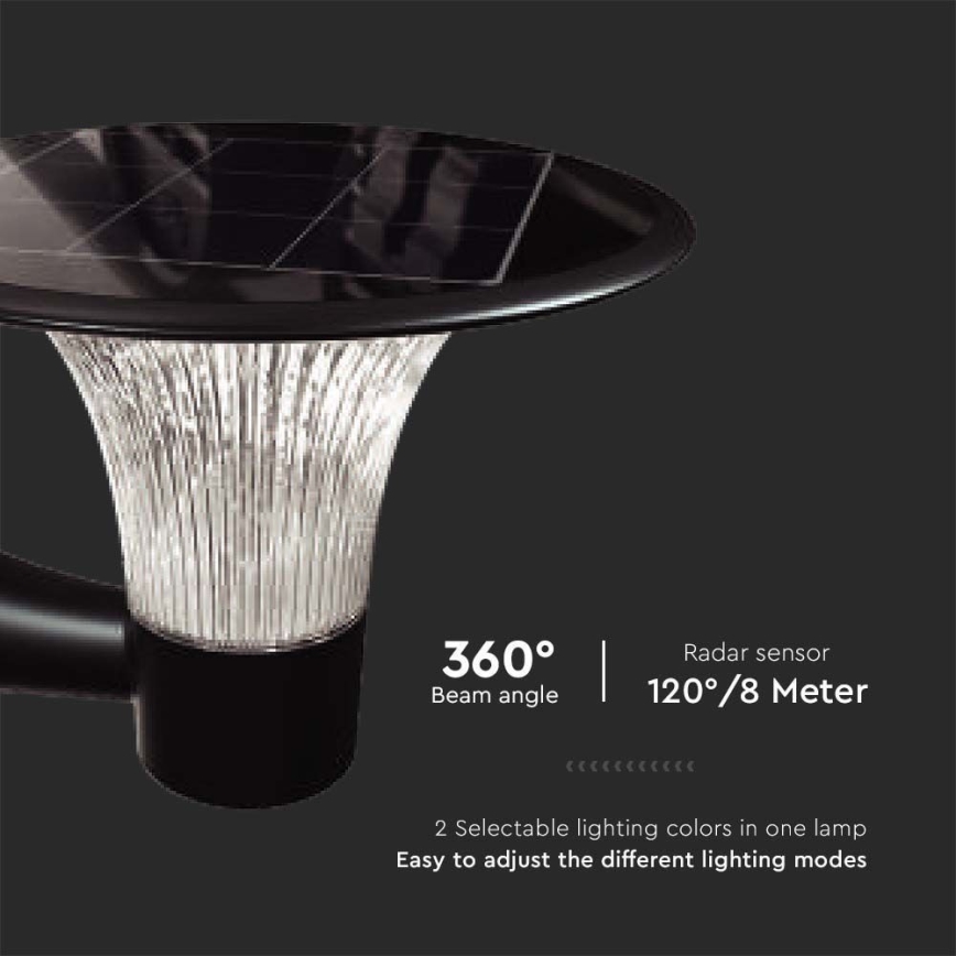 LED Solar wall light with sensor LED/15W/3,2V 4000K/6000K IP65