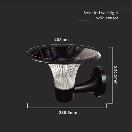 LED Solar wall light with sensor LED/15W/3,2V 4000K/6000K IP65